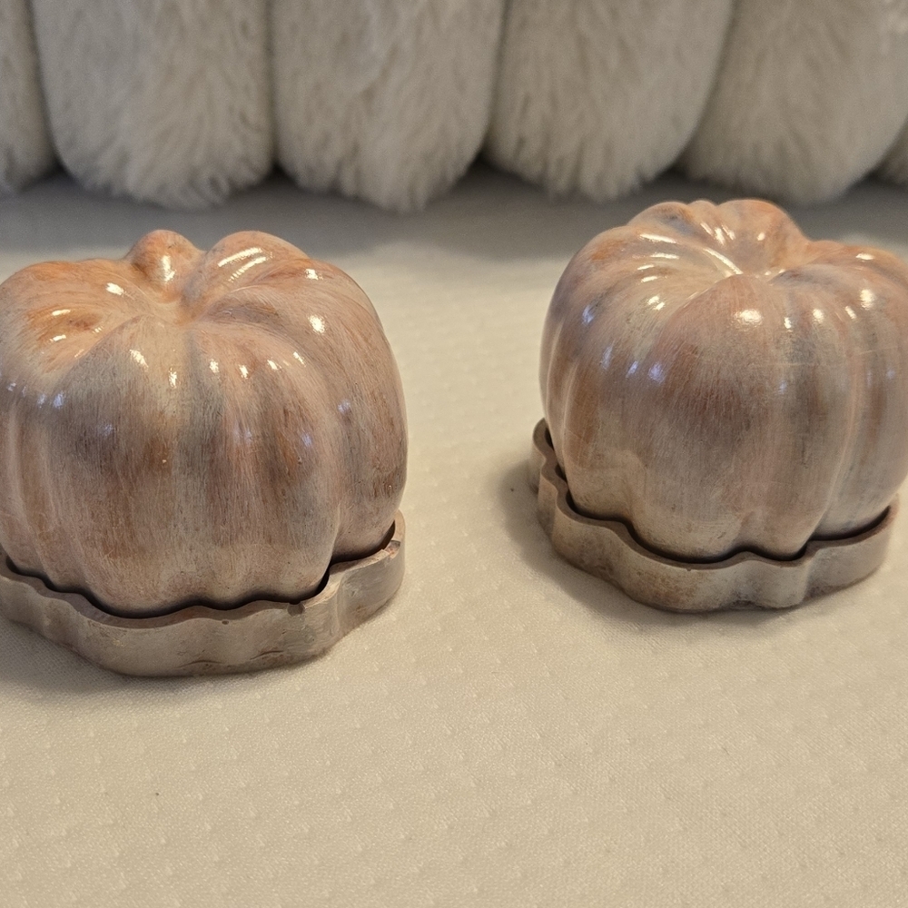 2 Porcelain Handmade/painted Pumpkin Decor. Alone Or With Greenery - Picture 7 of 8